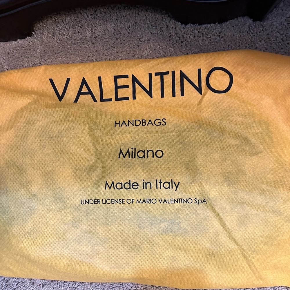 NWOT Black Leather Valentino Handbag with chain & dust cover